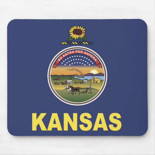 Staatsflagge Kansas, USA Mousepad (Vorne)