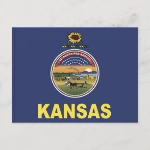 Staatsflagge Kansas, USA Postkarte