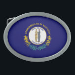 Staatsflagge Kentucky Ovale Gürtelschnalle<br><div class="desc">Patriotische Kentucky-Staatsflagge.</div>