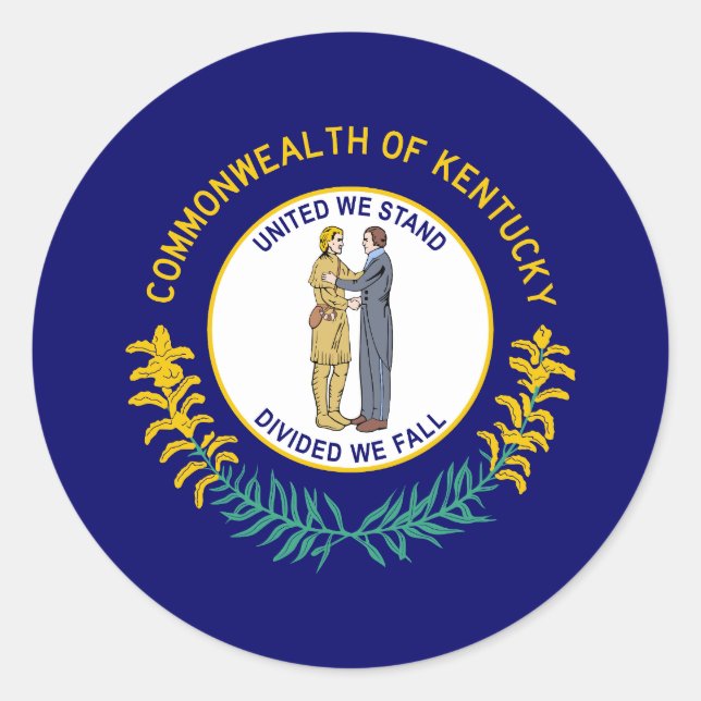 Staatsflagge Kentucky Runder Aufkleber (Vorderseite)