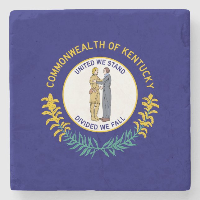 Staatsflagge Kentucky Steinuntersetzer (Vorderseite)