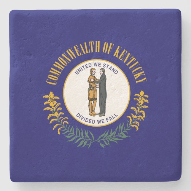 Staatsflagge Kentucky Steinuntersetzer (Vorderseite)