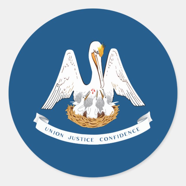 Staatsflagge Louisiana Runder Aufkleber (Vorderseite)