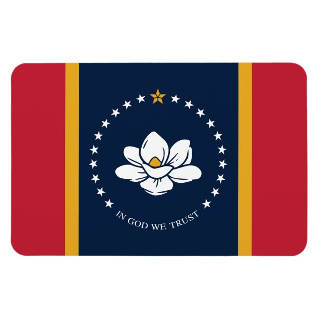 Staatsflagge Mississippi Magnet (Horizontal)