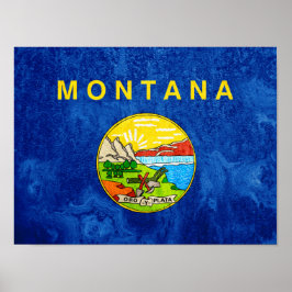 Staatsflagge Montana Poster