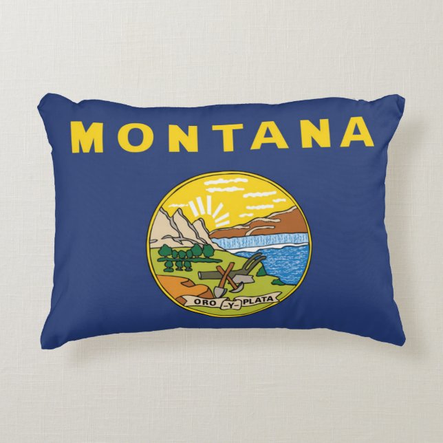Staatsflagge Montana, USA Dekokissen (Vorderseite)