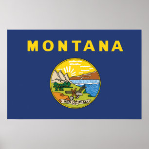 Staatsflagge Montana, USA Poster