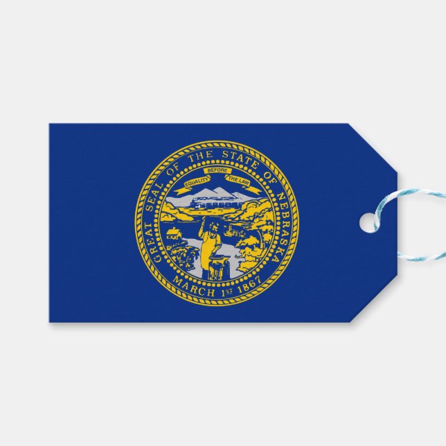 Staatsflagge Nebraska Geschenkanhänger (Vorderseite (Horizontal))