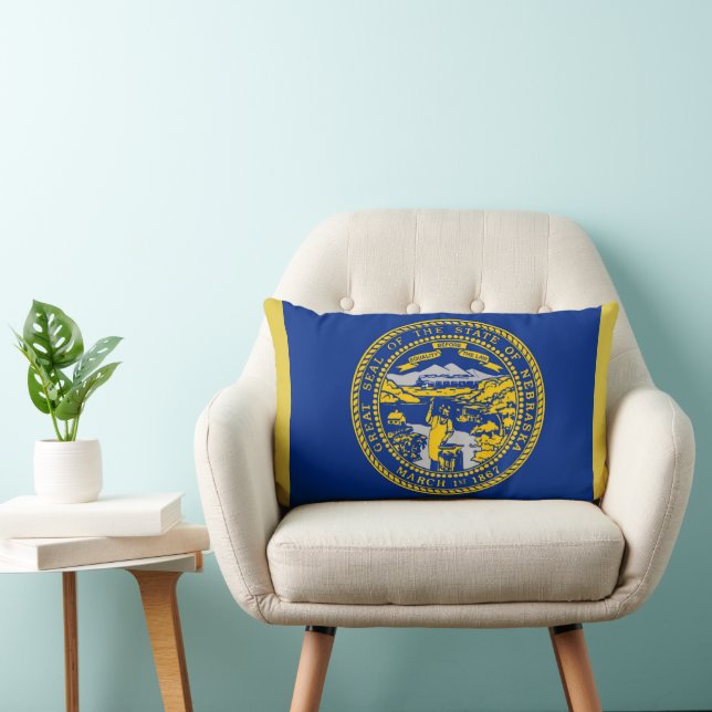 Staatsflagge Nebraska Print Patriotic Lendenkissen (Stuhl )