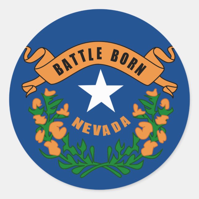 Staatsflagge Nevada Runder Aufkleber (Vorderseite)