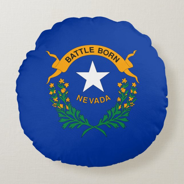 Staatsflagge Nevada Rundes Kissen (Vorderseite)