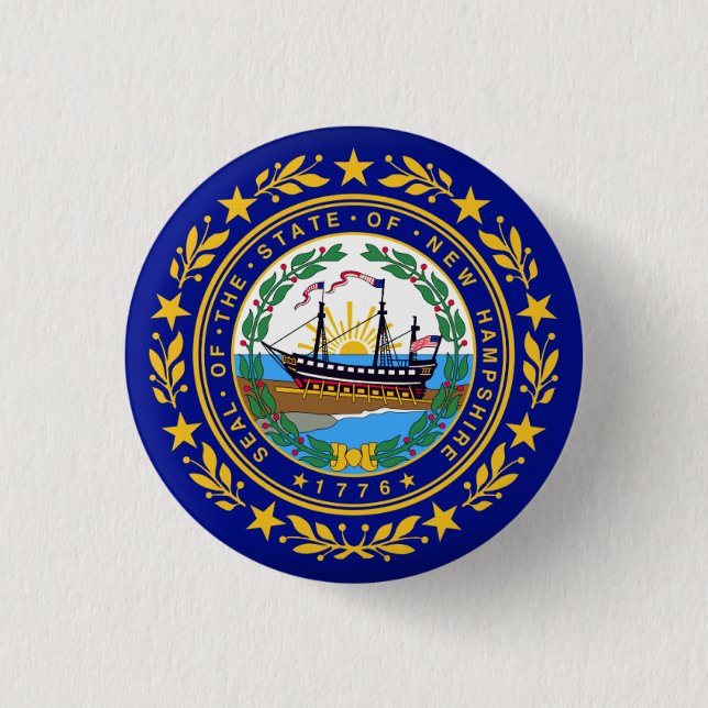 Staatsflagge New Hampshire Button (Vorderseite)