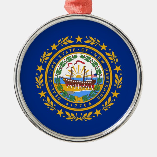 Staatsflagge New Hampshire Keramik Ornament Aus Metall (Vorne)