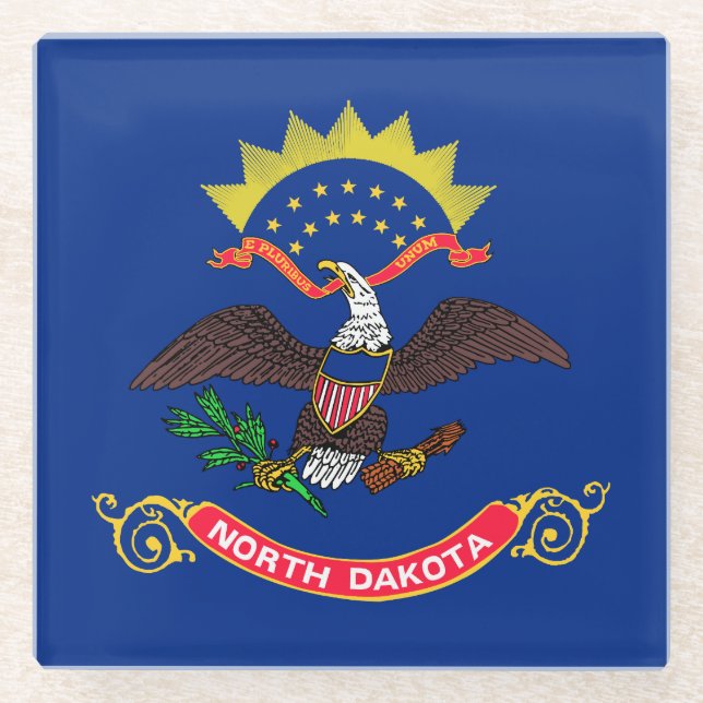 Staatsflagge Nord-Dakota Glasuntersetzer (Vorderseite)