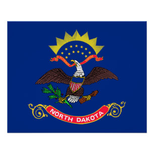 Staatsflagge Nord-Dakota Poster