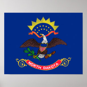 Staatsflagge Nord-Dakota Poster