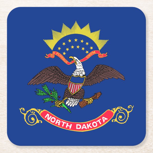 Staatsflagge Nord-Dakota Rechteckiger Pappuntersetzer (Vorderseite)