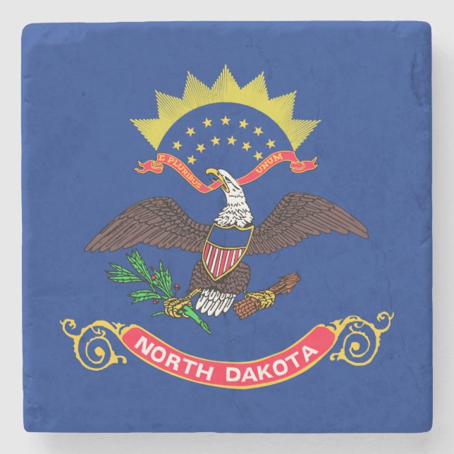 Staatsflagge Nord-Dakota Steinuntersetzer (Vorderseite)