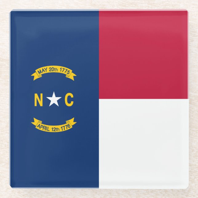 Staatsflagge North Carolina Glasuntersetzer (Vorderseite)