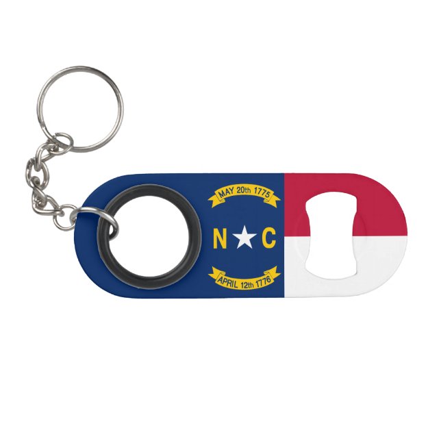 Staatsflagge North Carolina Mini Flaschenöffner (Vorderseite (Horizontal))