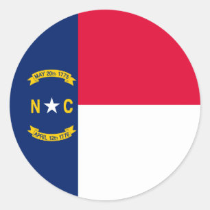 Staatsflagge North Carolina Runder Aufkleber