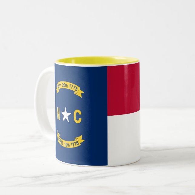 Staatsflagge North Carolina Zweifarbige Tasse (Vorderseite Links)