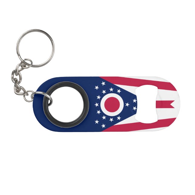 Staatsflagge Ohio Mini Flaschenöffner (Vorderseite (Horizontal))