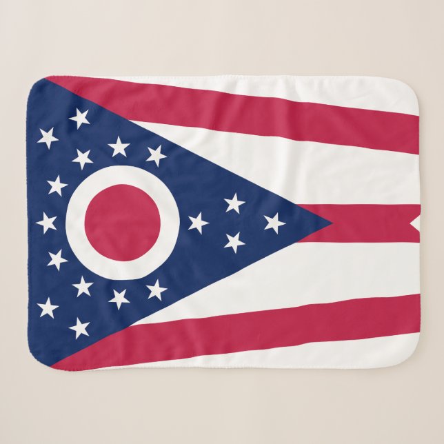 Staatsflagge Ohio Sherpadecke (Vorderseite (Horizontal))