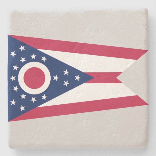 Staatsflagge Ohio Steinuntersetzer (Vorderseite)