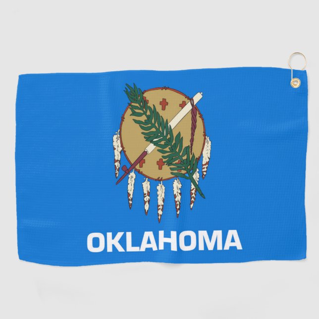 Staatsflagge Oklahoma, USA Golfhandtuch (Horizontal)