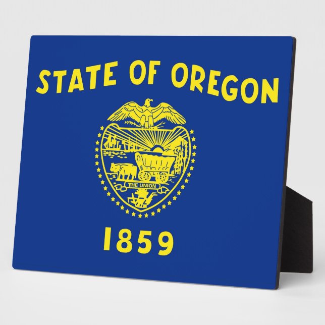 Staatsflagge Oregon Fotoplatte (Seite)