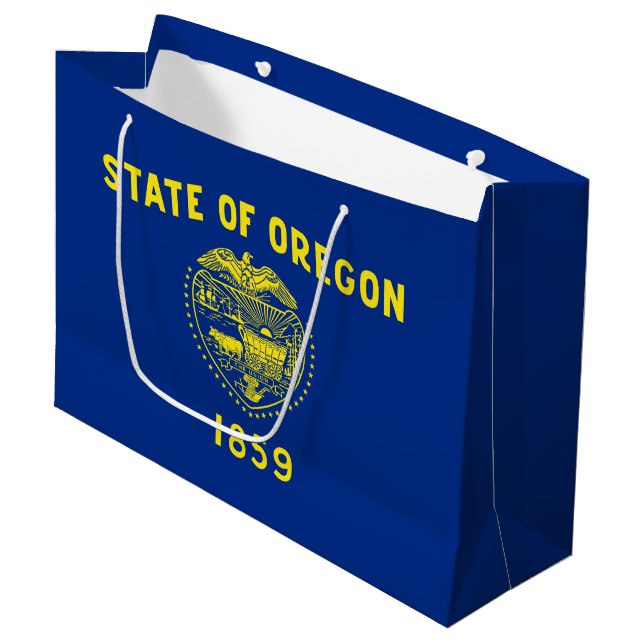 Staatsflagge Oregon Große Geschenktüte (Vorderseite Schrägansicht)