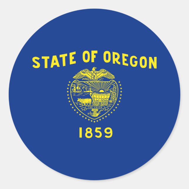 Staatsflagge Oregon Runder Aufkleber (Vorderseite)