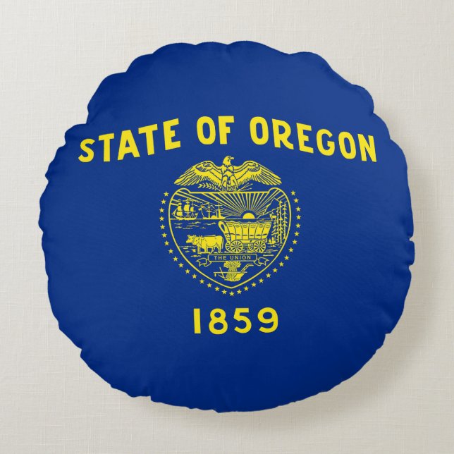 Staatsflagge Oregon Rundes Kissen (Vorderseite)