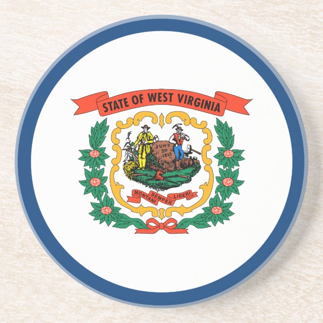 Staatsflagge Patriotic West Virginia Getränkeuntersetzer (Vorne)