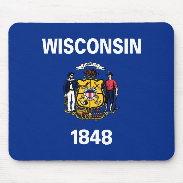 Staatsflagge Patriotic Wisconsin Mousepad (Vorne)