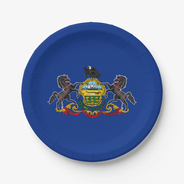 Staatsflagge Pennsylvania Pappteller (Vorderseite)