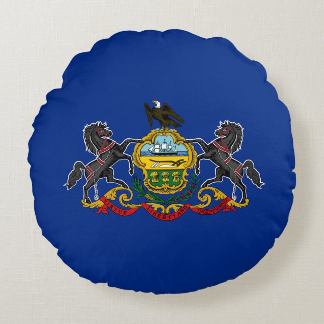 Staatsflagge Pennsylvania Rundes Kissen (Vorderseite)