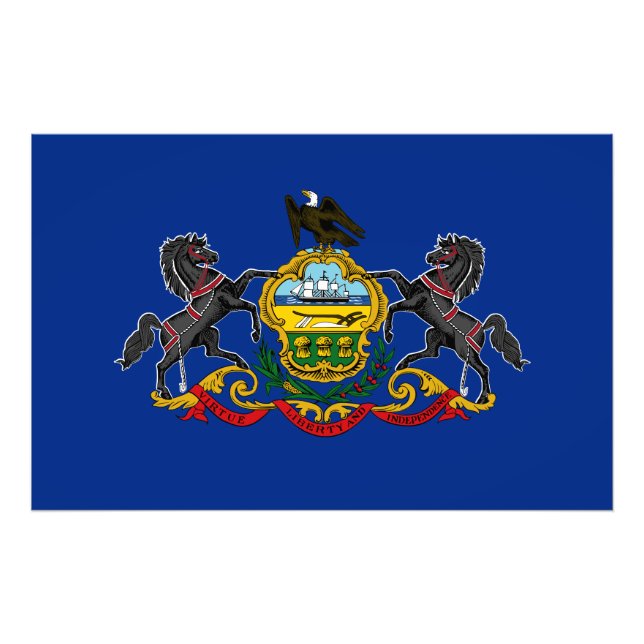 Staatsflagge Pennsylvania USA Fotodruck (Vorne)