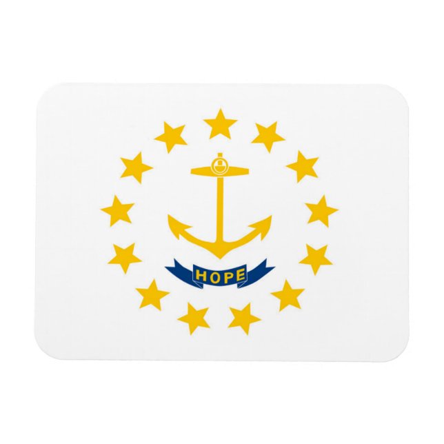 Staatsflagge Rhode Island, USA Magnet (Horizontal)