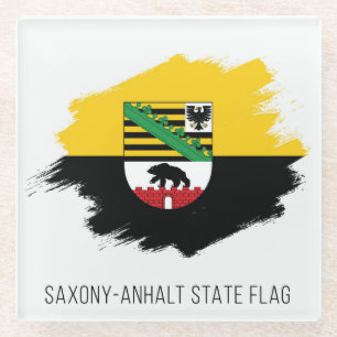 Staatsflagge Sachsen-Anhalt Glasuntersetzer