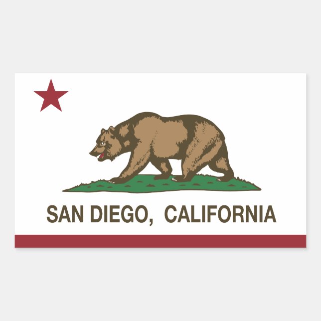 Staatsflagge San Diego California Rechteckiger Aufkleber (Vorderseite)