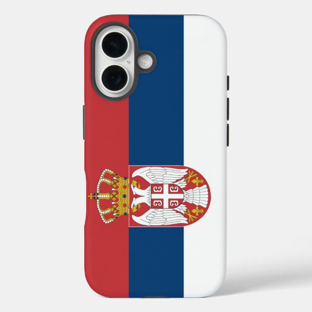 Staatsflagge Serbiens iPhone 16 Hülle (Rückseite)