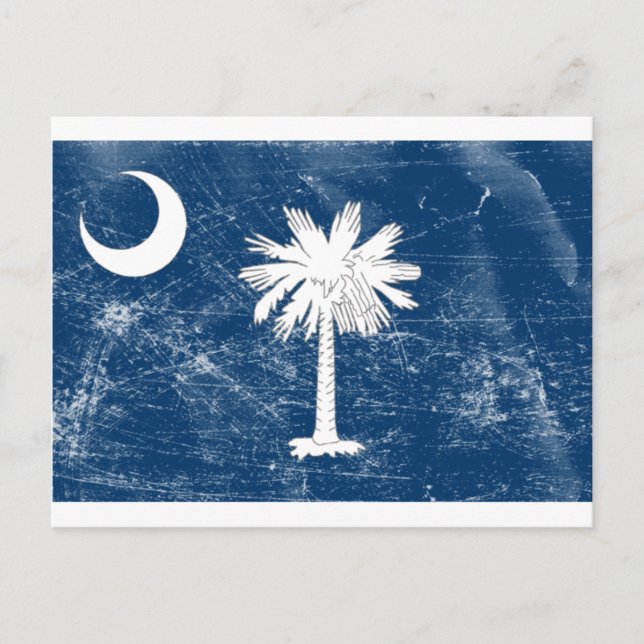 Staatsflagge Süd-Carolina (beschädigt) Postkarte (Vorderseite)