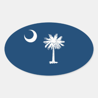 Staatsflagge Süd-Carolina Ovaler Aufkleber