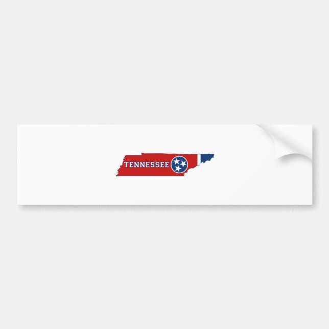 Staatsflagge Tennessee und Karte Autoaufkleber (Vorne)