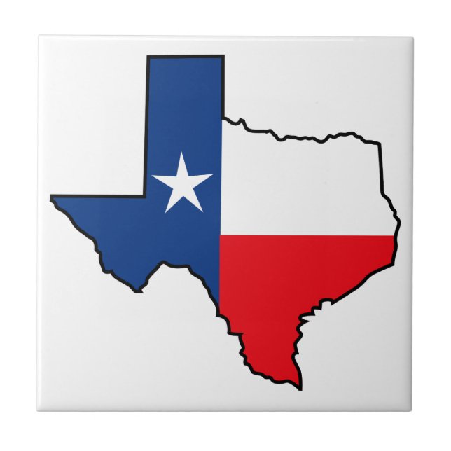 Staatsflagge Texas Fliese (Vorderseite)