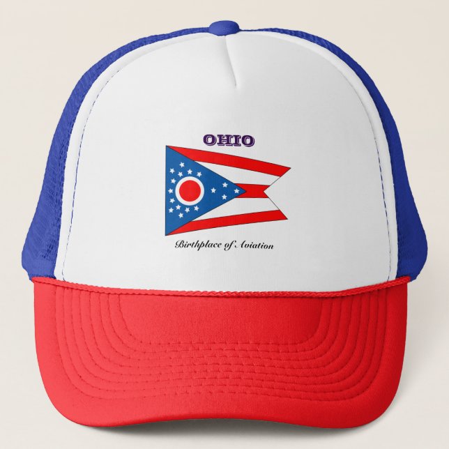 Staatsflagge und Slogan von Ohio Truckerkappe (Vorderseite)