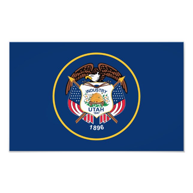 Staatsflagge Utah Fotodruck (Vorne)