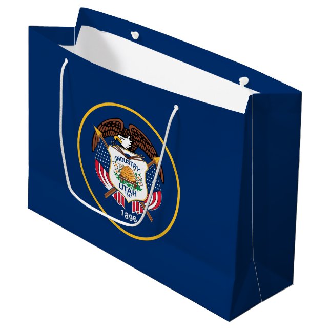 Staatsflagge Utah Große Geschenktüte (Vorderseite Schrägansicht)